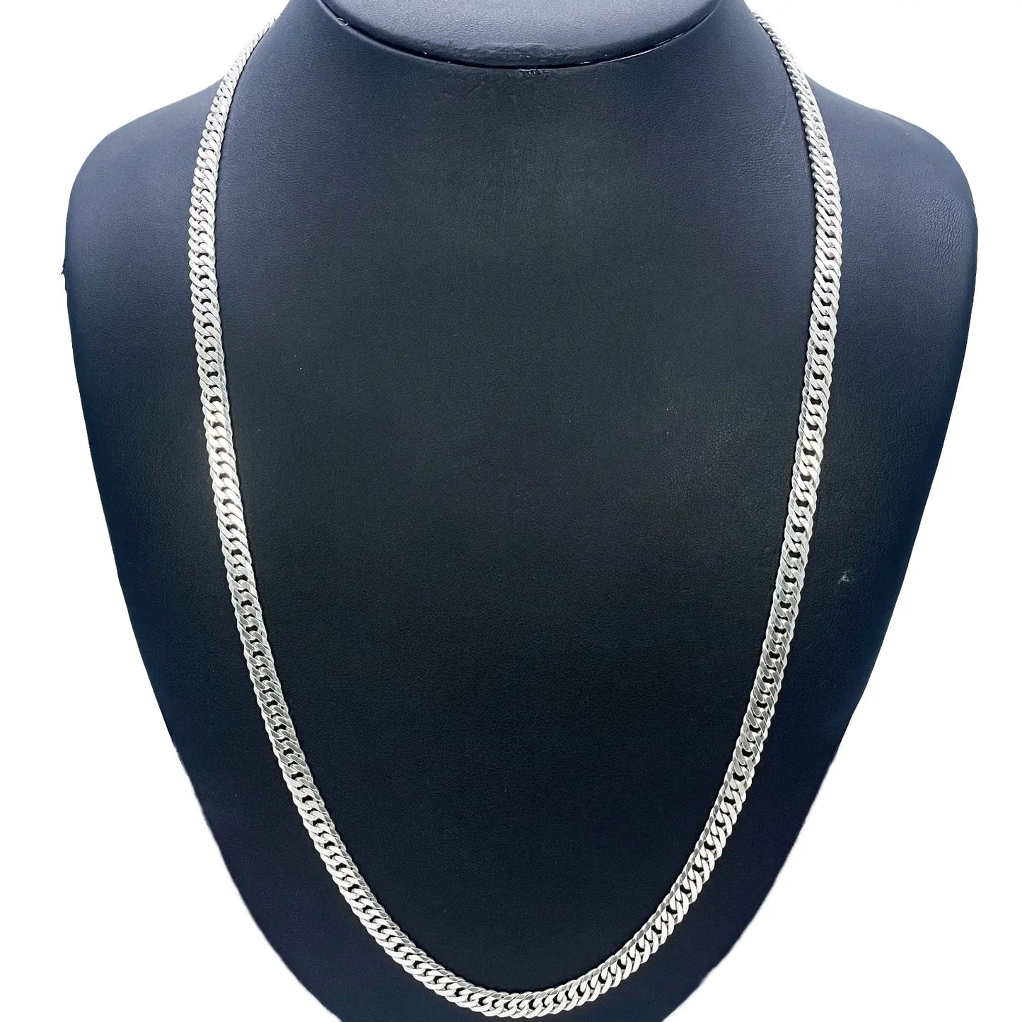 925 Sterling SIlver Curb Chain Necklace 28''inches 6.6mm Width 