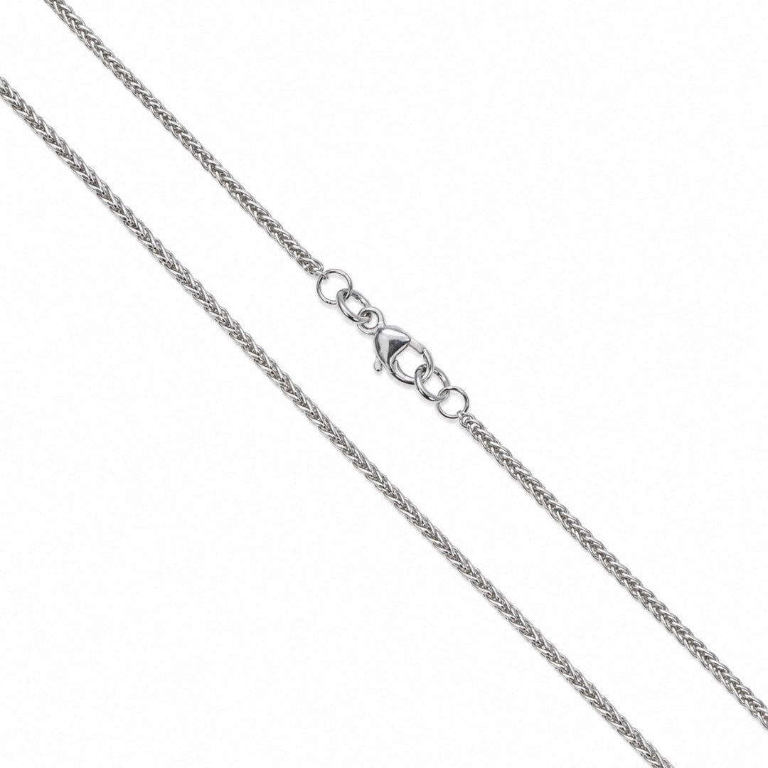 Platinum Spiga Chain Necklace Wheat Link Design 16 Inches