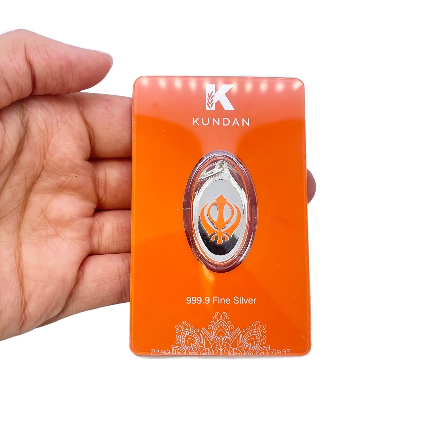 999.9 Pure Silver 5 Grams Coloured Khalsa / Khanda Sikh Pendant Sealed Pack 