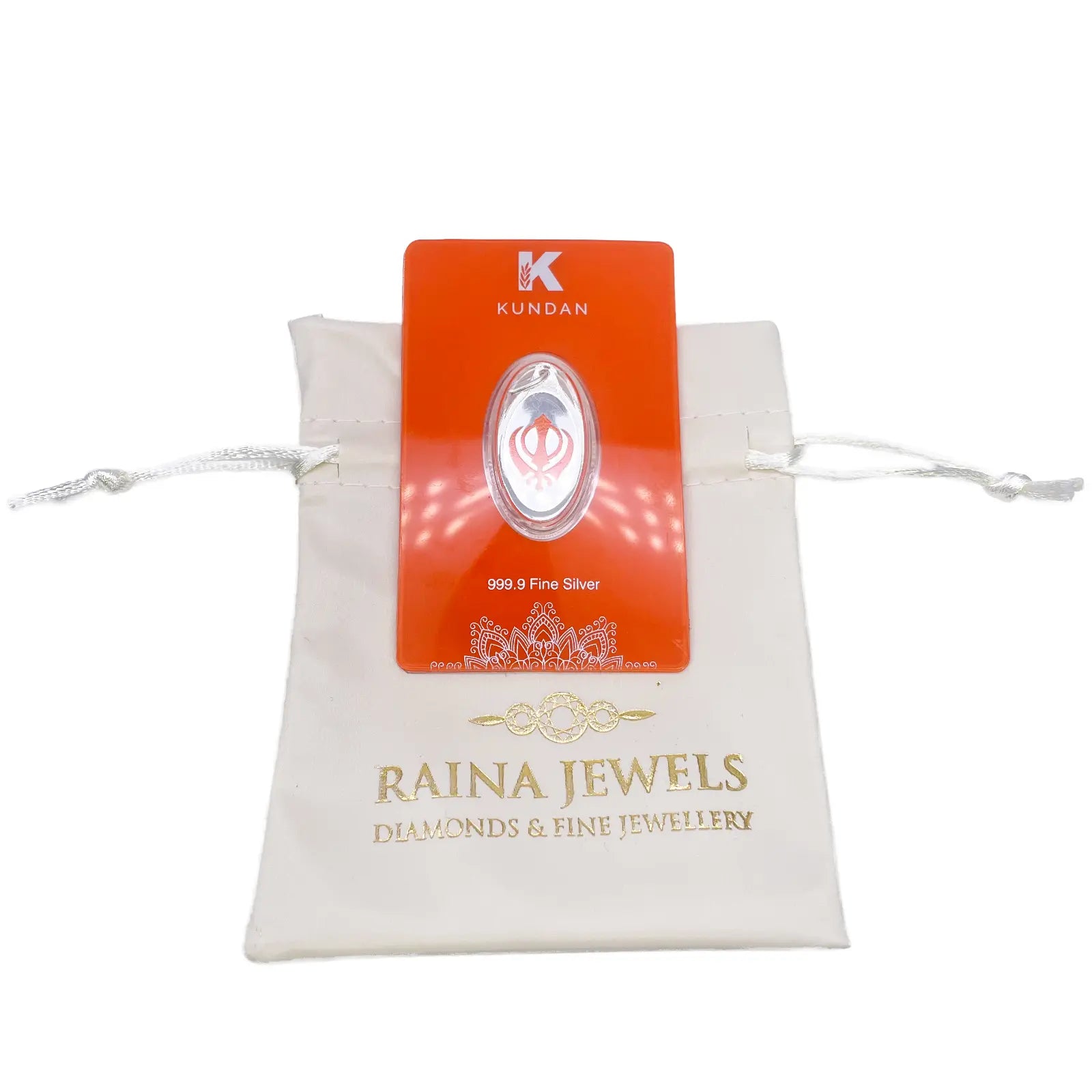 999.9 Pure Silver 5 Grams Coloured Khalsa / Khanda Sikh Pendant Sealed Pack 