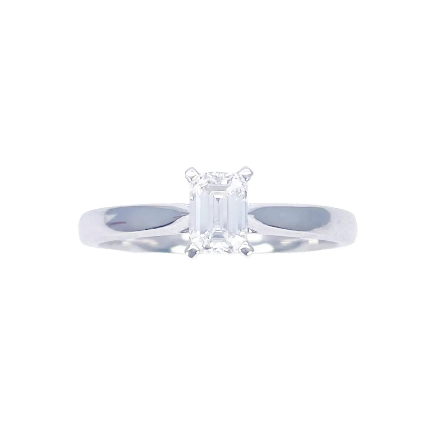Emerald Cut Natural Diamond Solitaire Engagement Ring 0.50ct GIA Certified  Diamond Ring