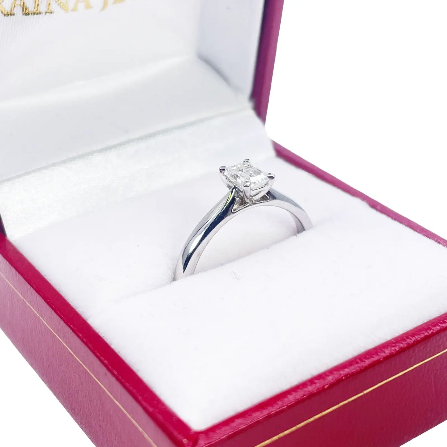 Emerald Cut Natural Diamond Solitaire Engagement Ring 0.50ct GIA Certified  Diamond Ring