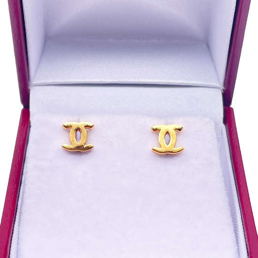 22ct Yellow Gold C Intwined Classy Studs Earrings