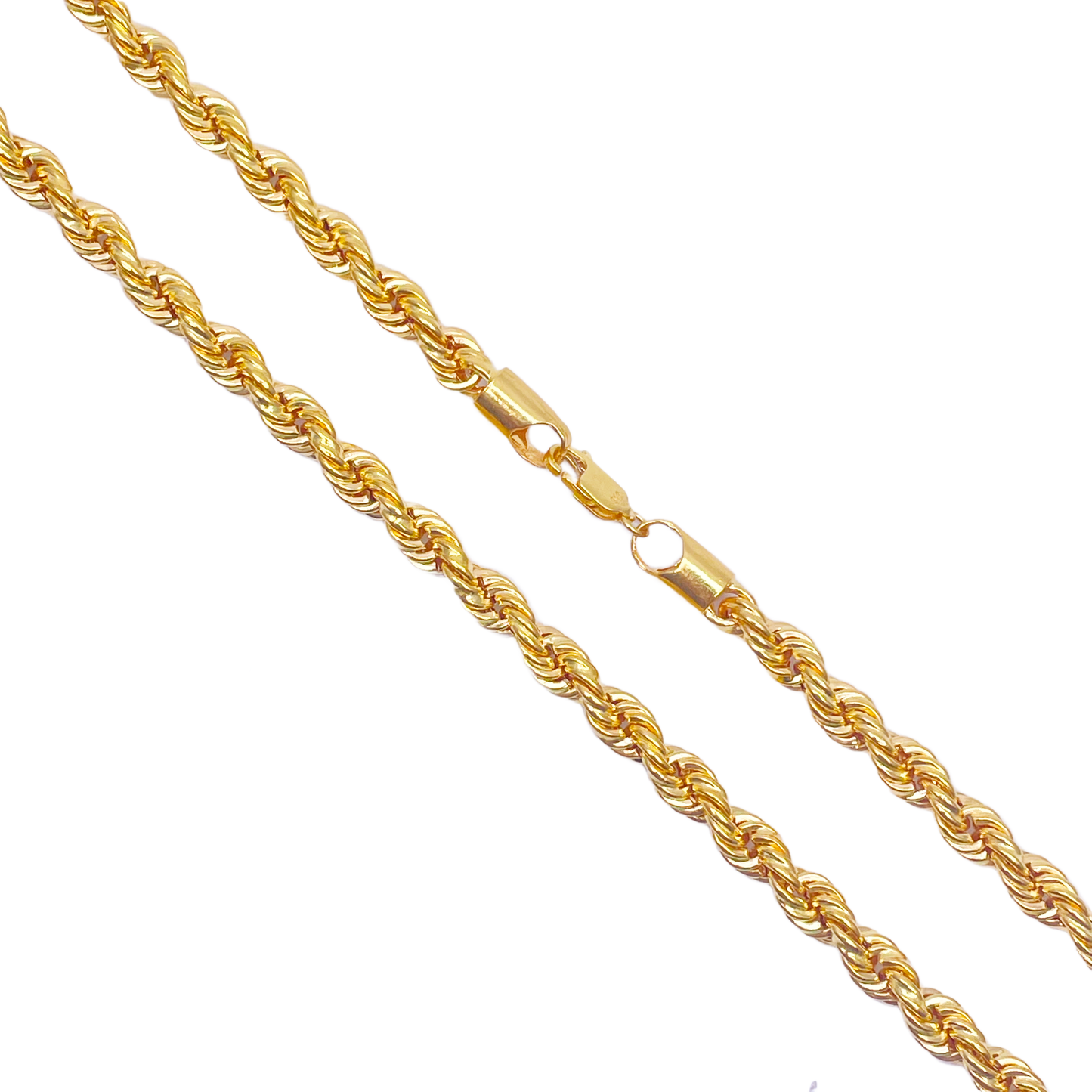 22ct Yellow Gold Light Weight Hollow Rope Chain 22'' inches