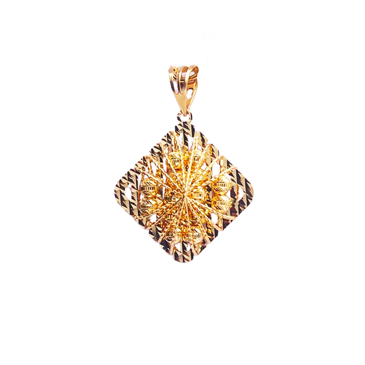 22ct Yellow Gold Sparkly Diamond Cut Mesh Beaded Kite Pendant