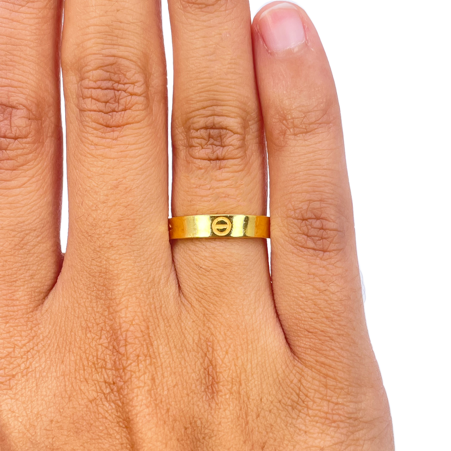 22ct Yellow Gold Trendy High Polished Screw Design Ring