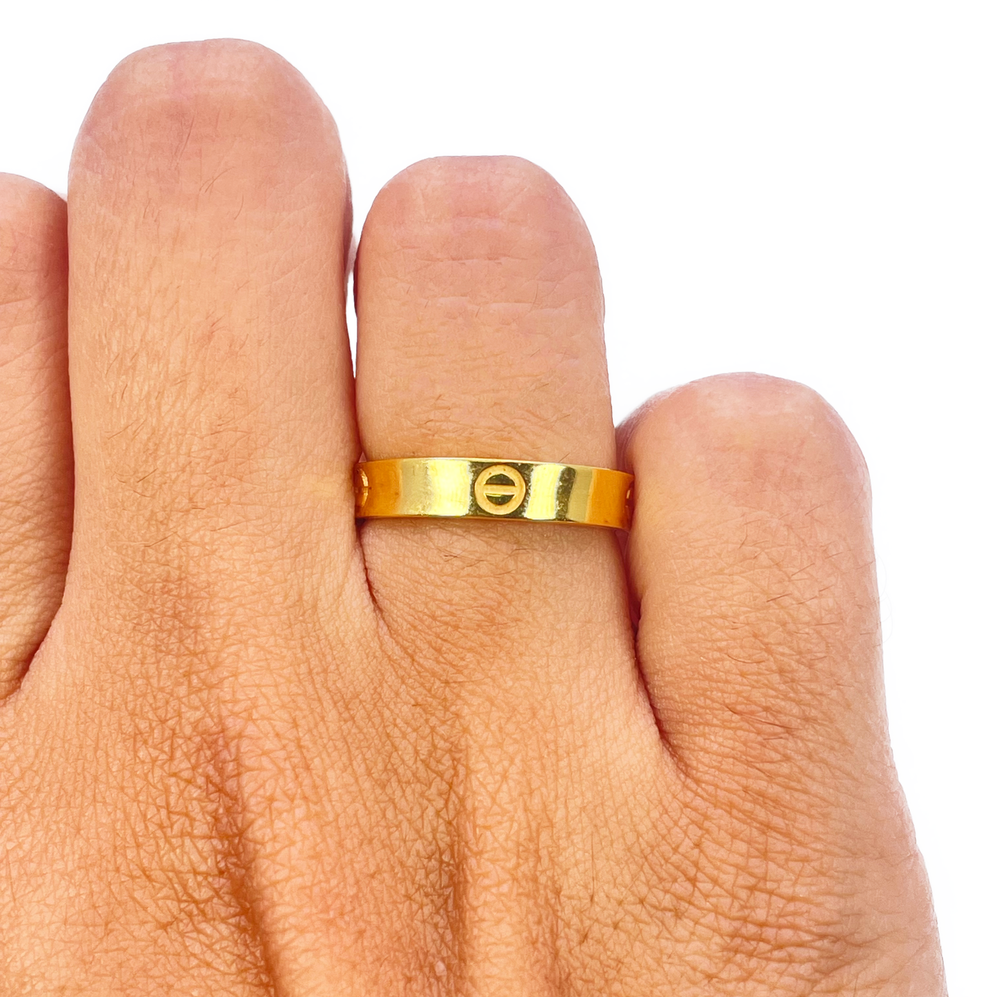 22ct Yellow Gold Trendy High Polished Screw Design Ring