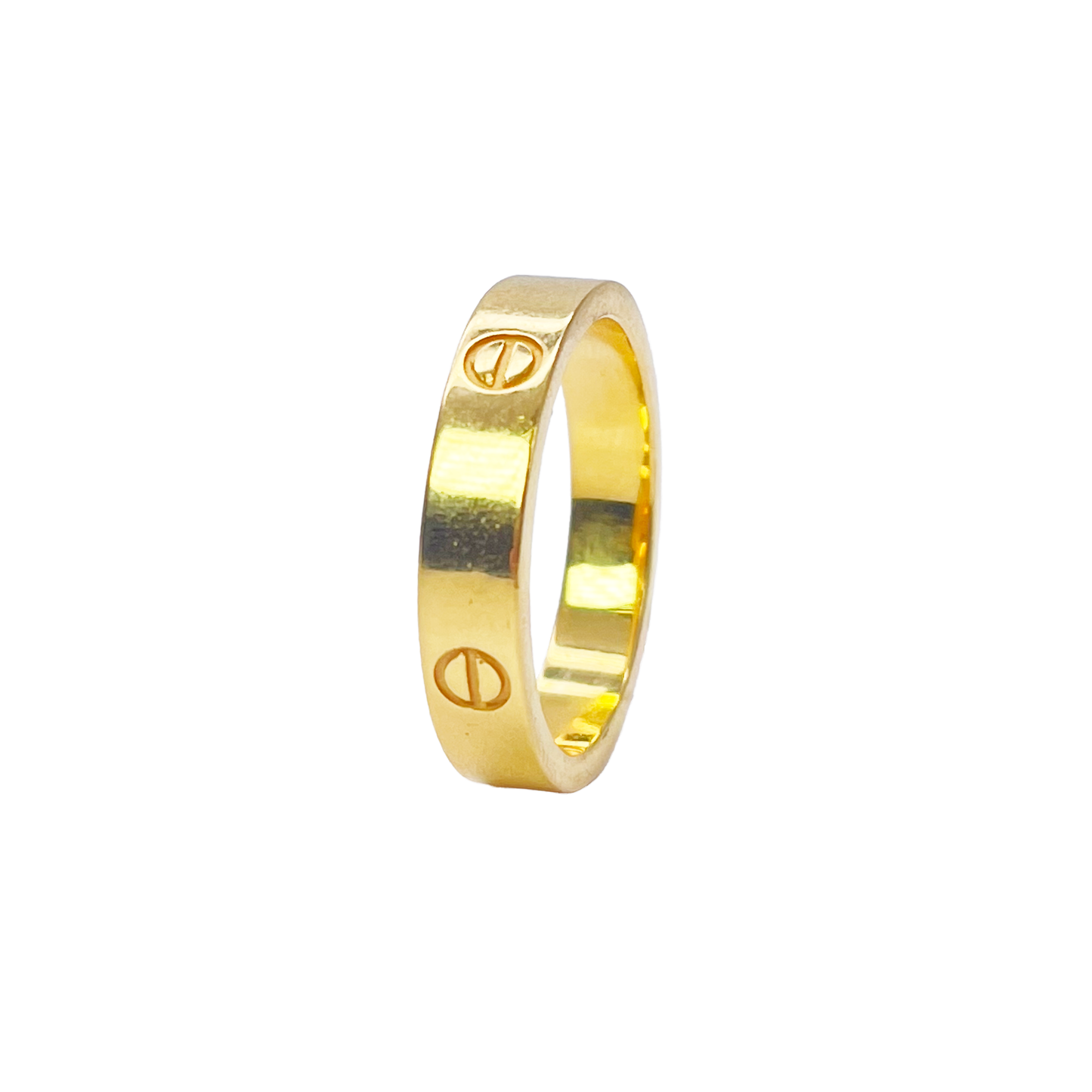 22ct Yellow Gold Trendy High Polished Screw Design Ring