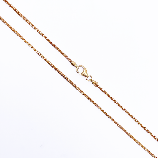 18ct Yellow Gold Ladies Franco Chain Necklace 18'' inches Long Hallmarked