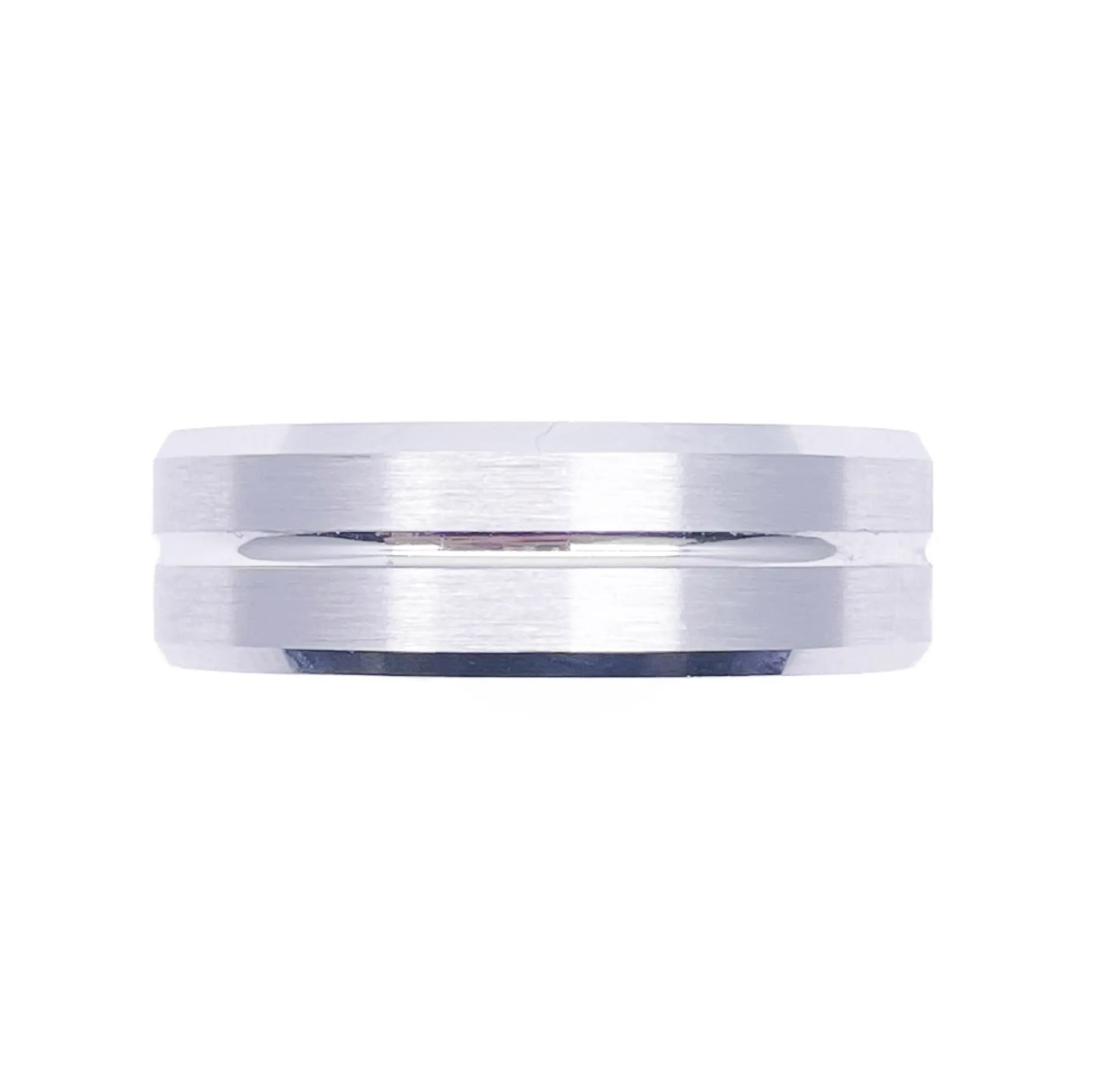 Mens Platinum Wedding Band 7mm Matt with Centre Groove & Bevelled Edges Heavy Weight  Platinum Ring