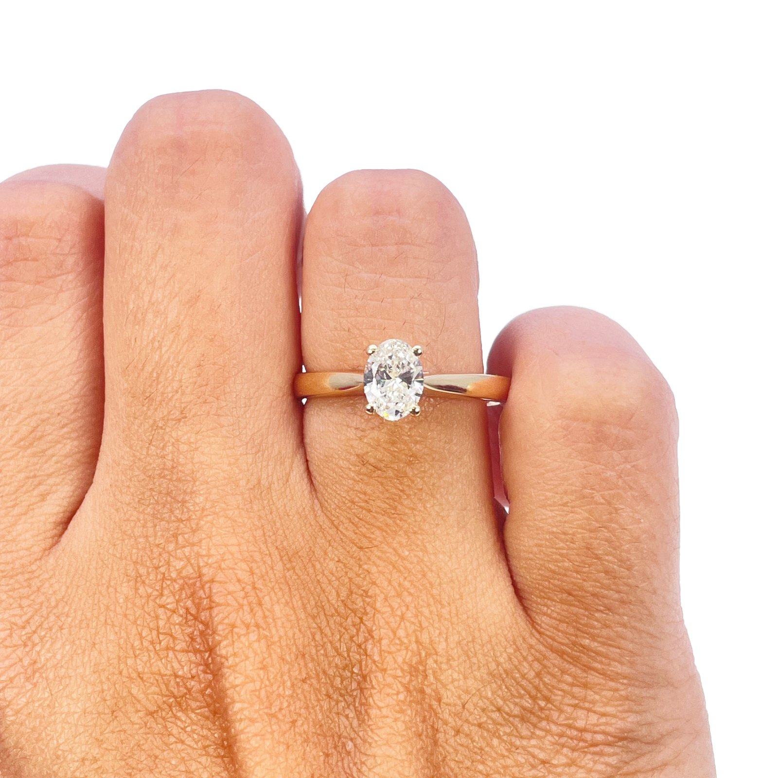 Oval Cut Natural Diamond Solitaire Engagement Ring 0.70ct GIA Certified  Diamond Yellow Gold Ring