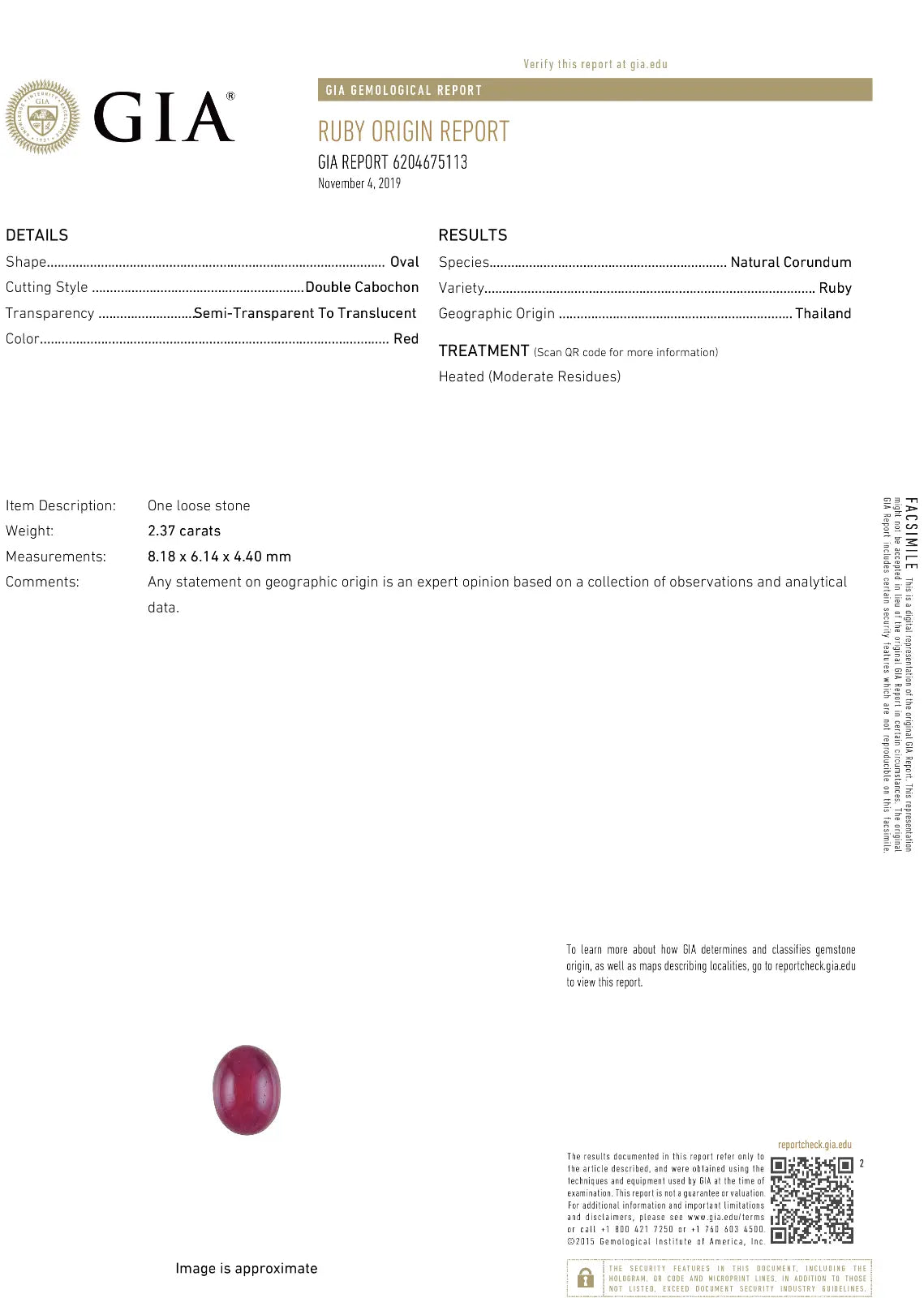 Platinum Cabochon Ruby & Diamond Oval Cluster Earrings 5.60ct GIA Certificate 