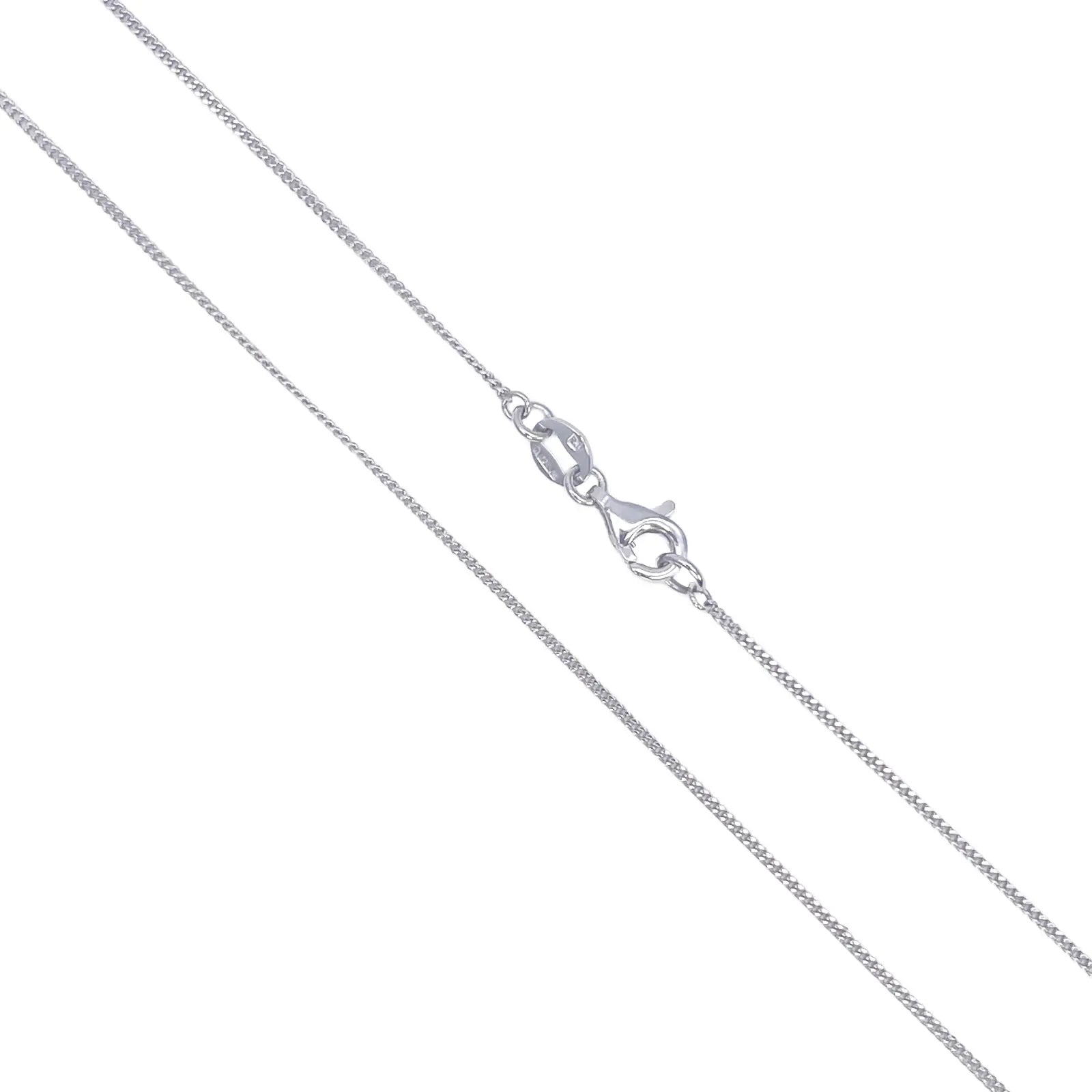Platinum Curb Chain Necklace 18 Inches 0.8mm Width 