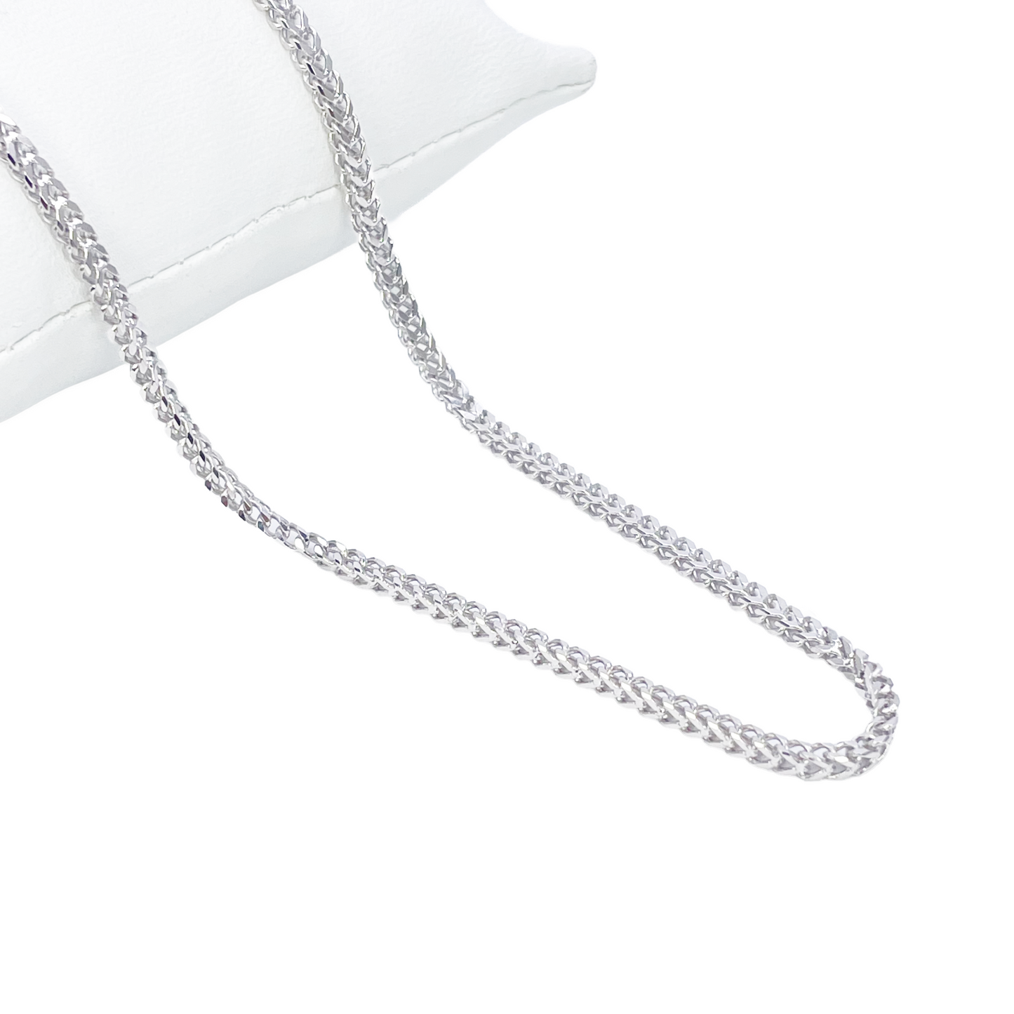 Platinum Foxtail Chain Necklace 23" Inches & 2.6mm Width  Diamond Bracelets