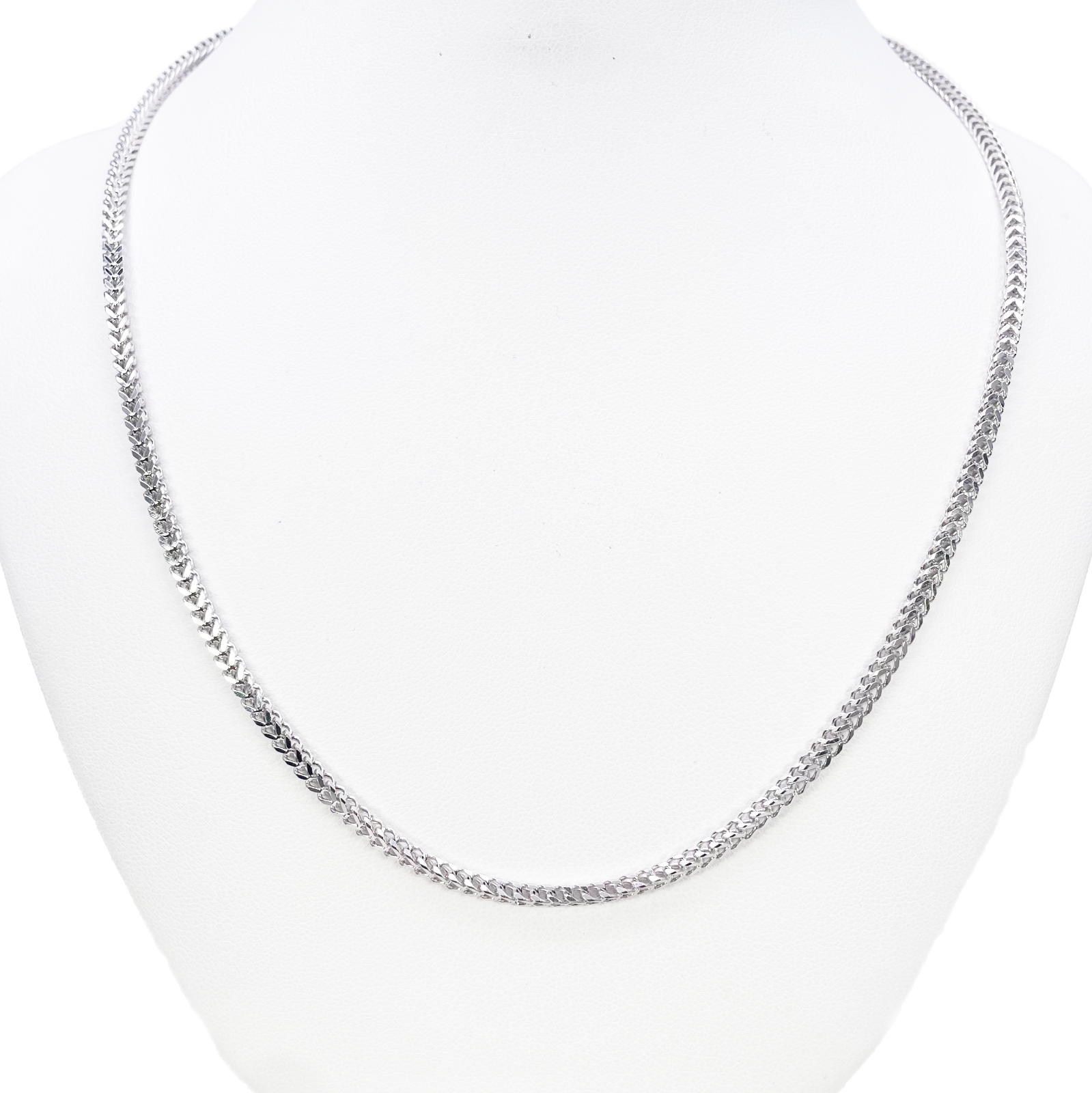 Platinum Foxtail Chain Necklace 23" Inches & 2.6mm Width  Diamond Bracelets