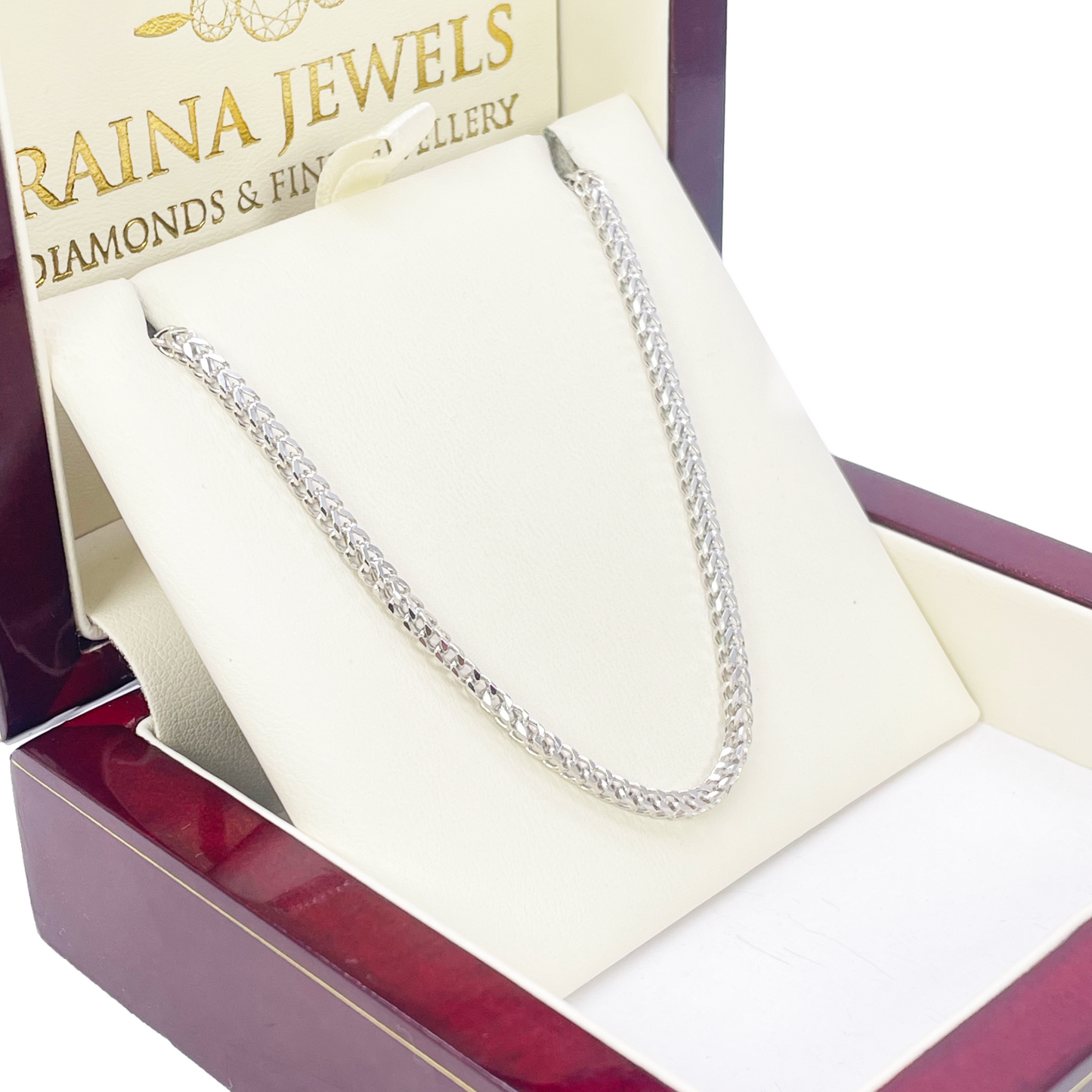 Platinum Foxtail Chain Necklace 23" Inches & 2.6mm Width  Diamond Bracelets