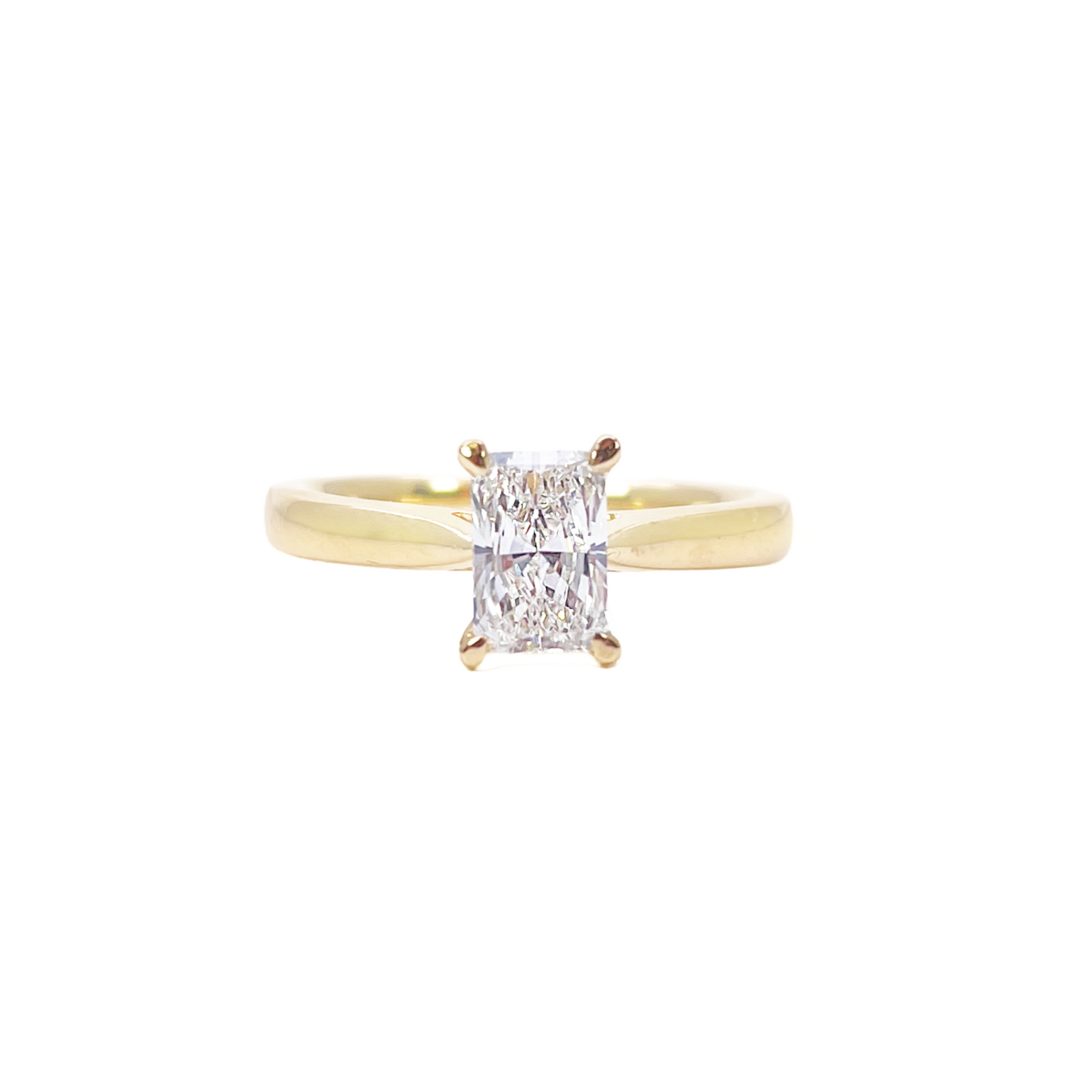 Radiant Cut Natural Diamond Solitaire Engagement Ring 0.50ct GIA Certified  Diamond Ring