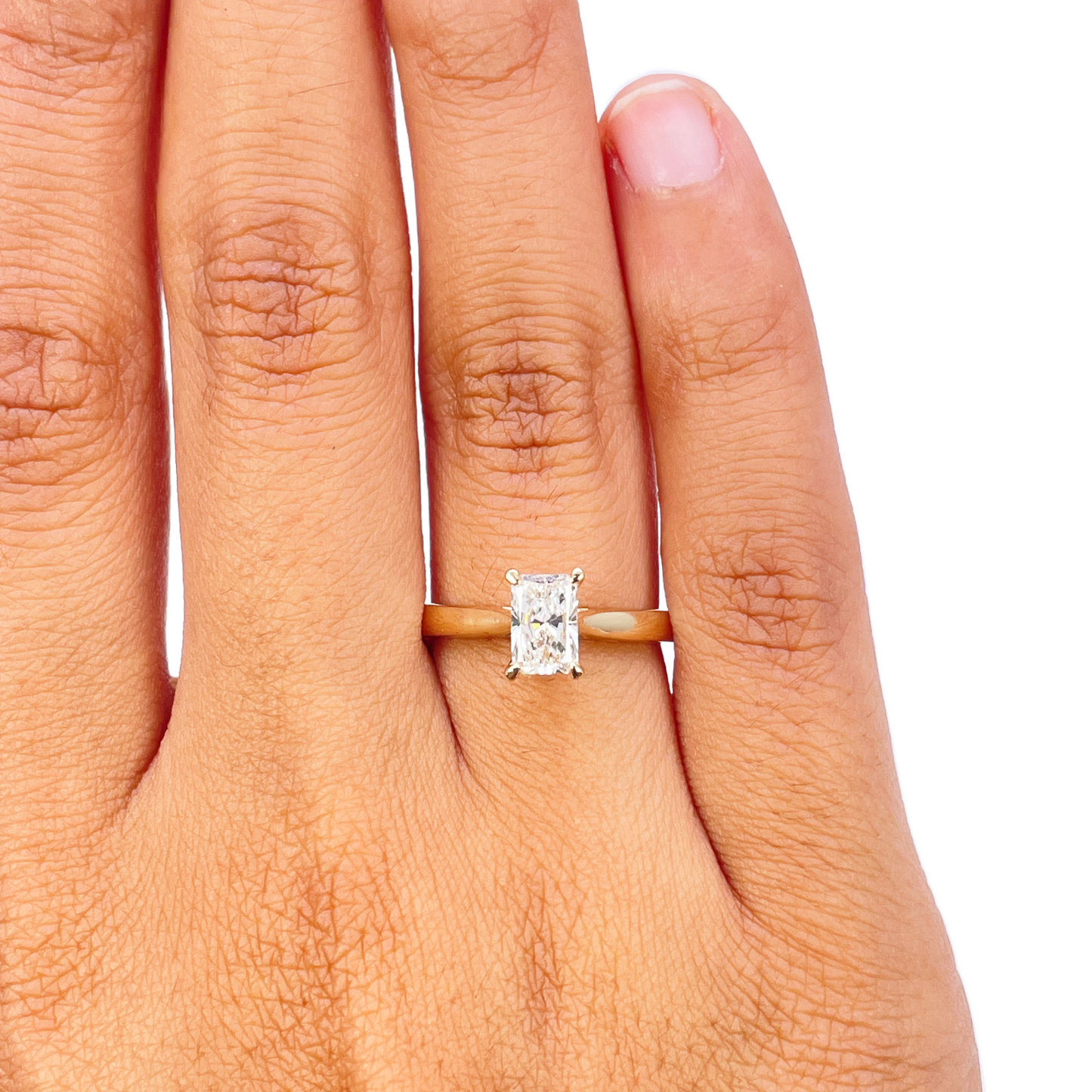 Radiant Cut Natural Diamond Solitaire Engagement Ring 0.50ct GIA Certified  Diamond Ring