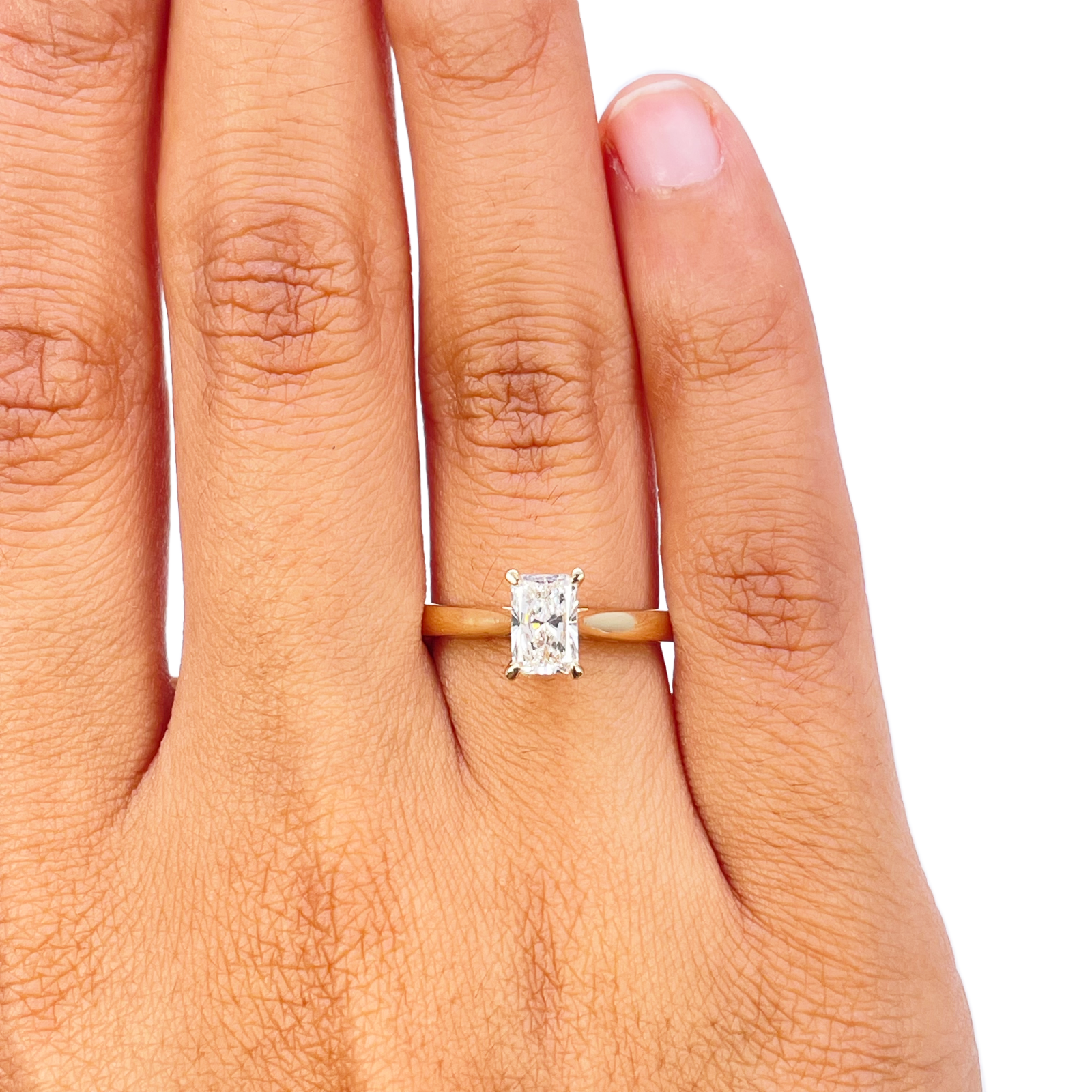 Radiant Cut Natural Diamond Solitaire Engagement Ring 0.50ct GIA Certified  Diamond Ring