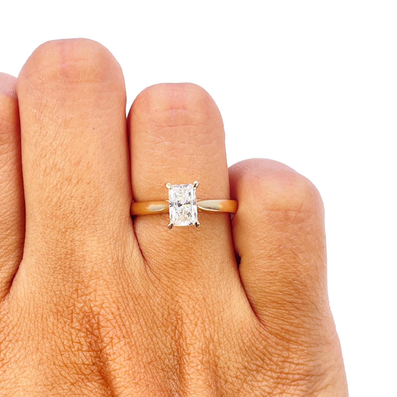 Radiant Cut Natural Diamond Solitaire Engagement Ring 0.50ct GIA Certified  Diamond Ring