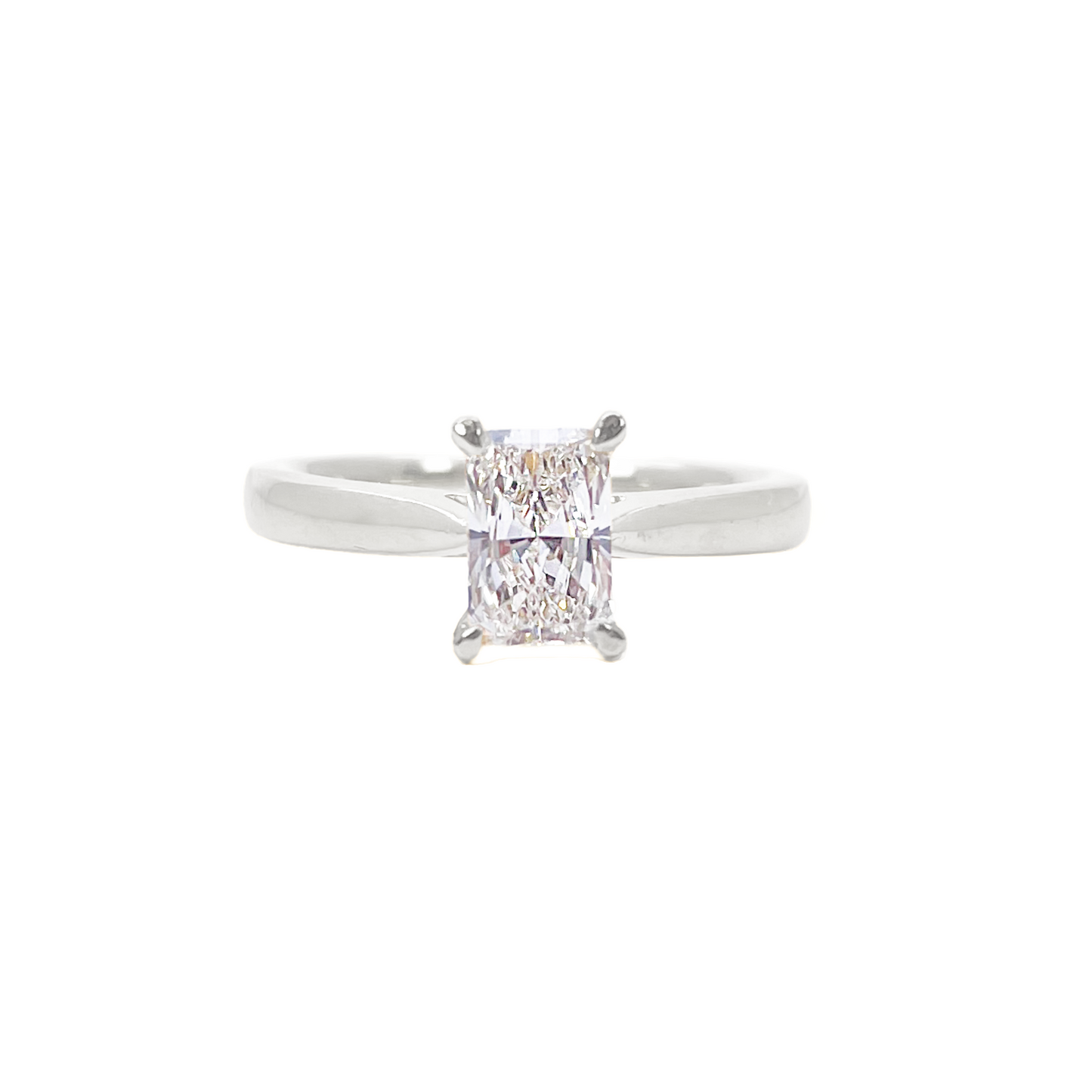 Radiant Cut Natural Diamond Solitaire Engagement Ring 0.50ct GIA Certified  Diamond Ring