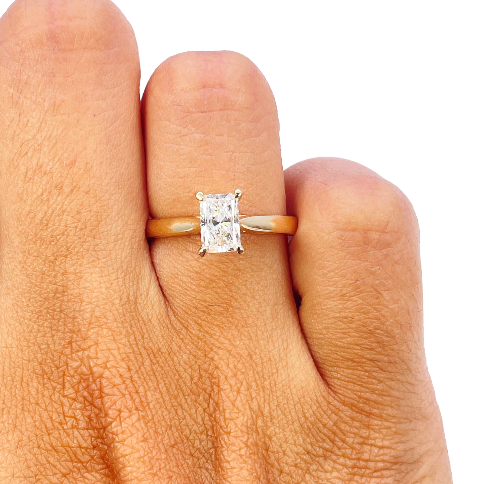 Radiant Cut Natural Diamond Solitaire Engagement Ring 0.70ct GIA Certified  Diamond Ring