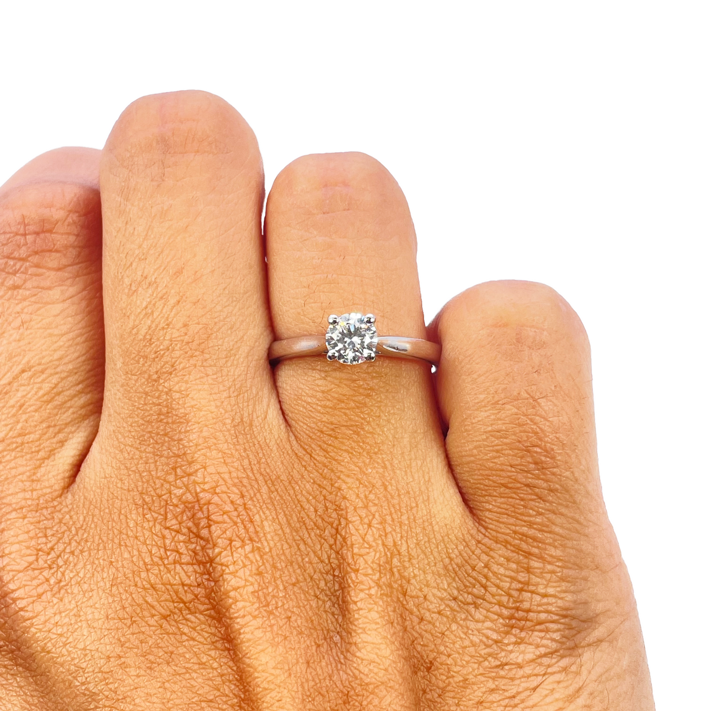 Round Cut Natural Diamond Solitaire Engagement Ring 0.50ct GIA Certified  Diamond Ring