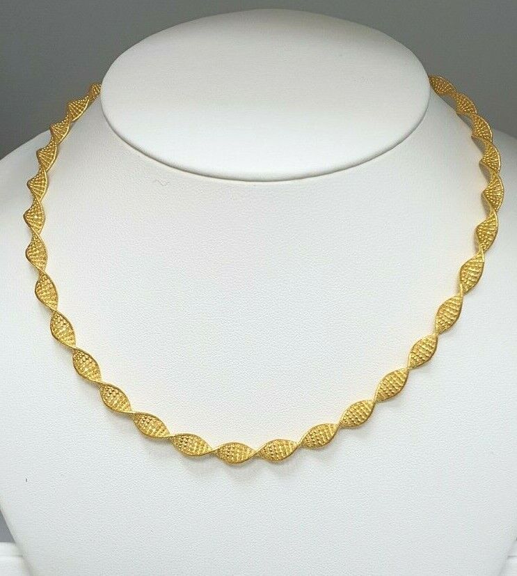 22ct Yellow Gold Fancy Plain Gold Necklace Earrings Bracelet Set 20 Raina Jewels