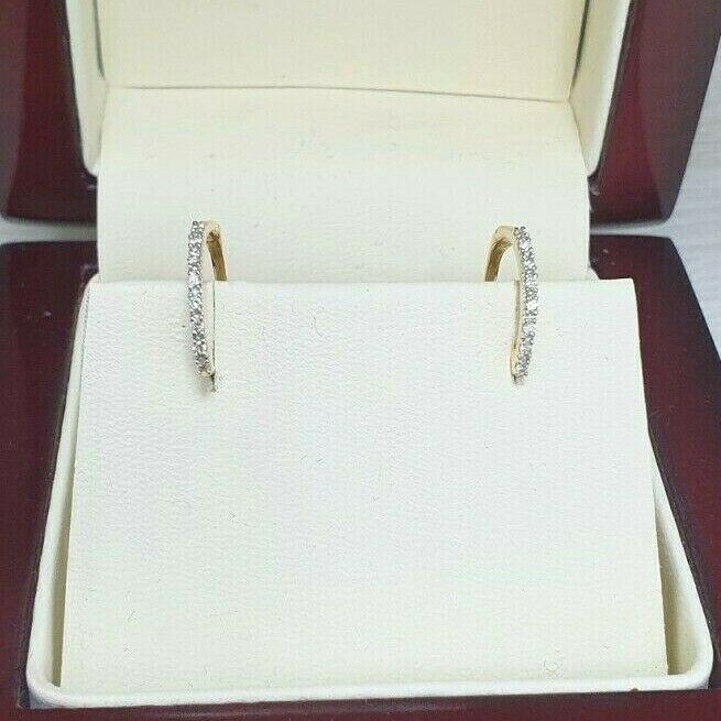 18ct Yellow Gold Diamond Pair of Hoop Earrings 0.08ct