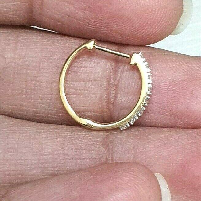 18ct Yellow Gold Diamond Pair of Hoop Earrings 0.08ct