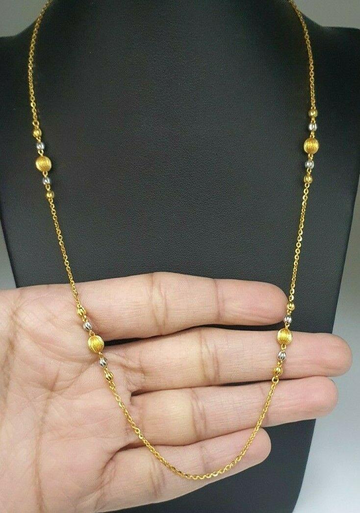 22ct Yellow Gold Ladies Diamond Cut Fancy Chain Necklace 5.6 Grams 18'' inches