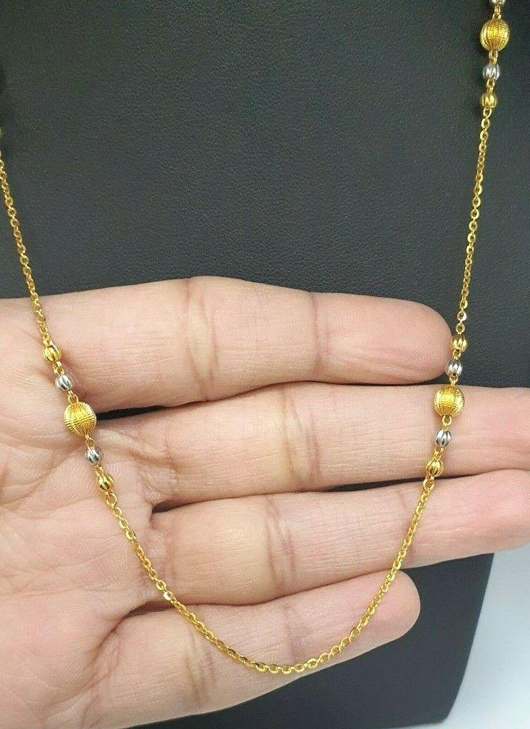 22ct Yellow Gold Ladies Diamond Cut Fancy Chain Necklace 5.6 Grams 18'' inches