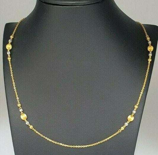 22ct Yellow Gold Ladies Diamond Cut Fancy Chain Necklace 5.6 Grams 18'' inches