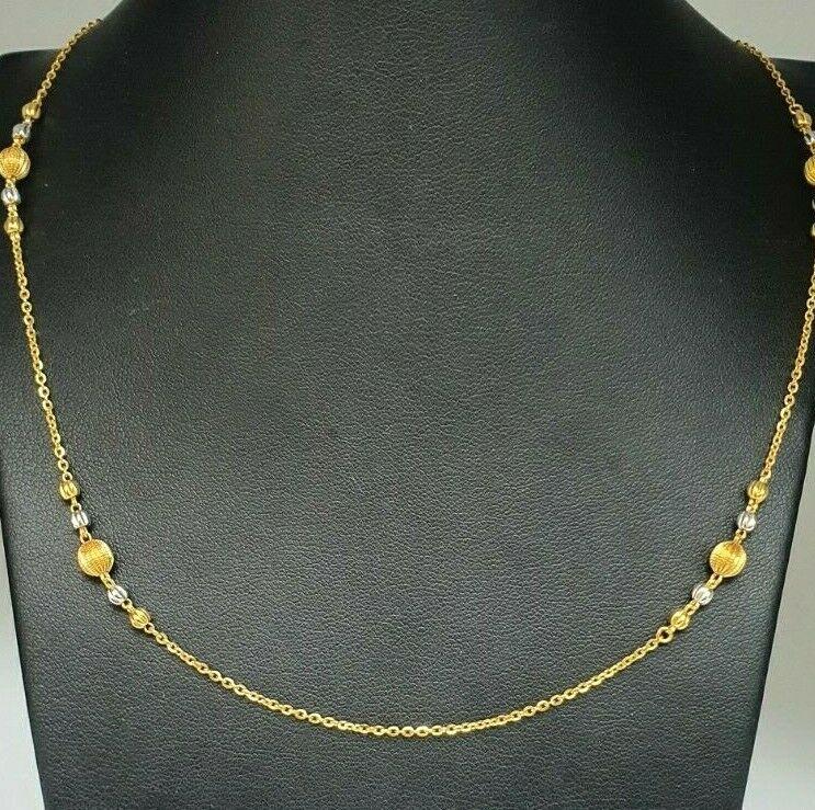 22ct Yellow Gold Ladies Diamond Cut Fancy Chain Necklace 5.6 Grams 18'' inches