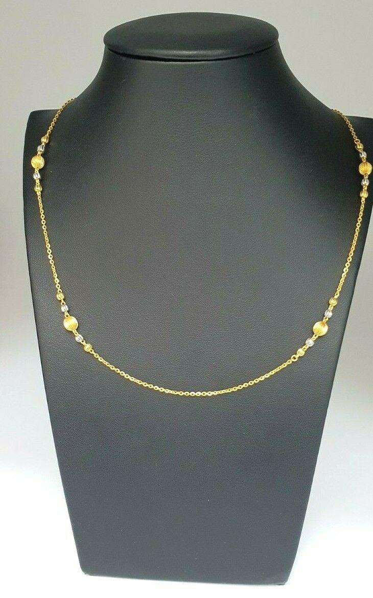 22ct Yellow Gold Ladies Diamond Cut Fancy Chain Necklace 5.6 Grams 18'' inches