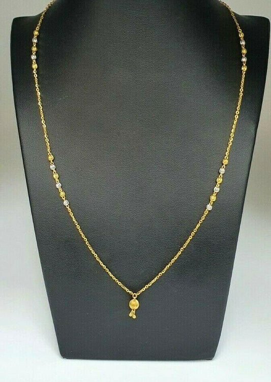 22ct Yellow Gold Ladies Diamond Cut Fancy Chain Necklace 5.6 Grams 18'' inches