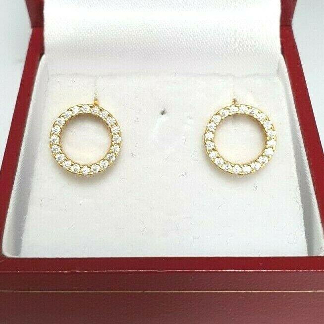 22ct Yellow Gold Cubic Zirconia Earrings Claw Set