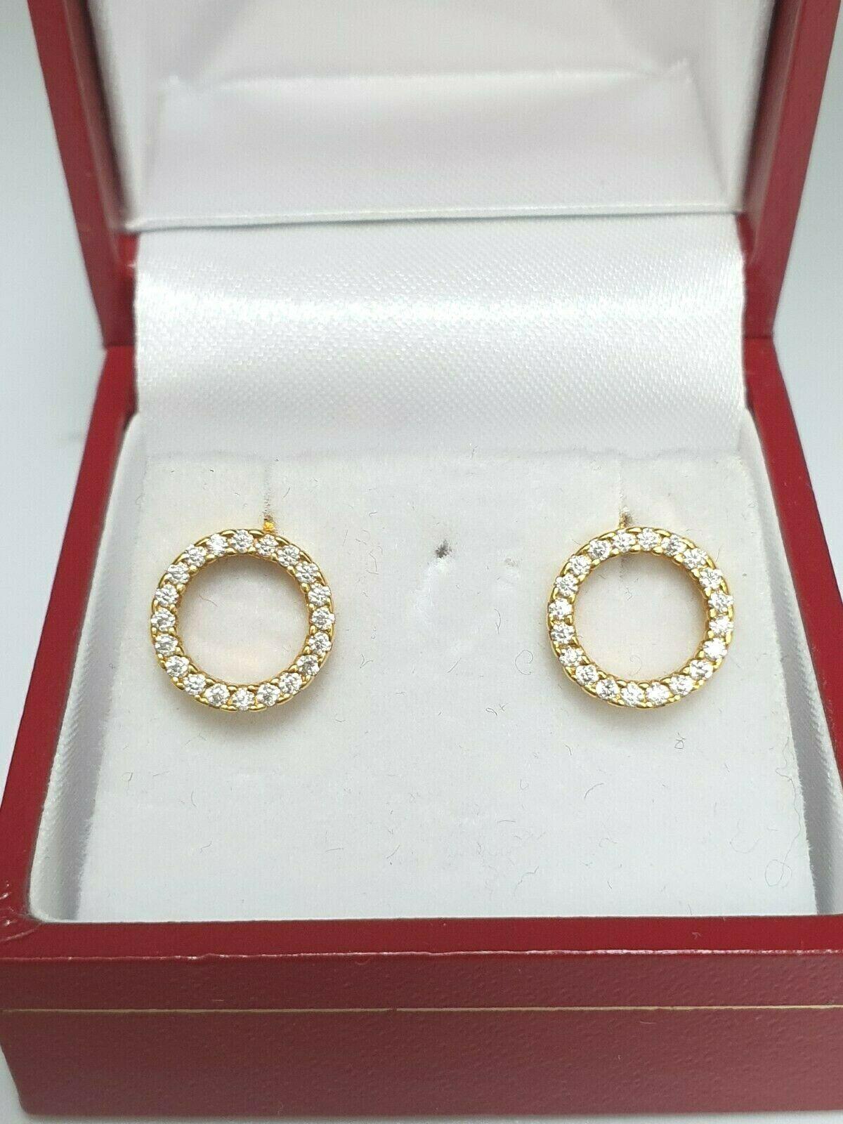 22ct Yellow Gold Cubic Zirconia Earrings Claw Set