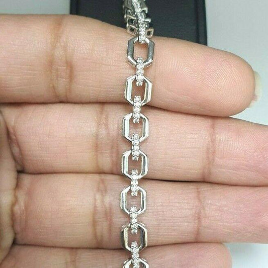 18ct White Gold & Diamond Ladies Bracelet 0.70cts 7.5'' Inches