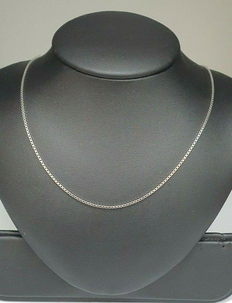 14ct White  Gold Box chain/necklace Italian made 18inches