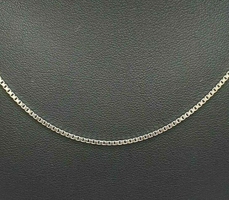 14ct White  Gold Box chain/necklace Italian made 18inches