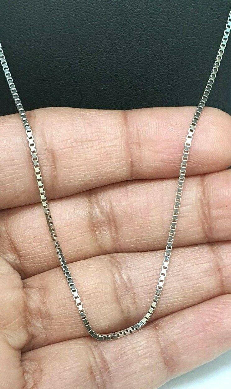 14ct White  Gold Box chain/necklace Italian made 18inches