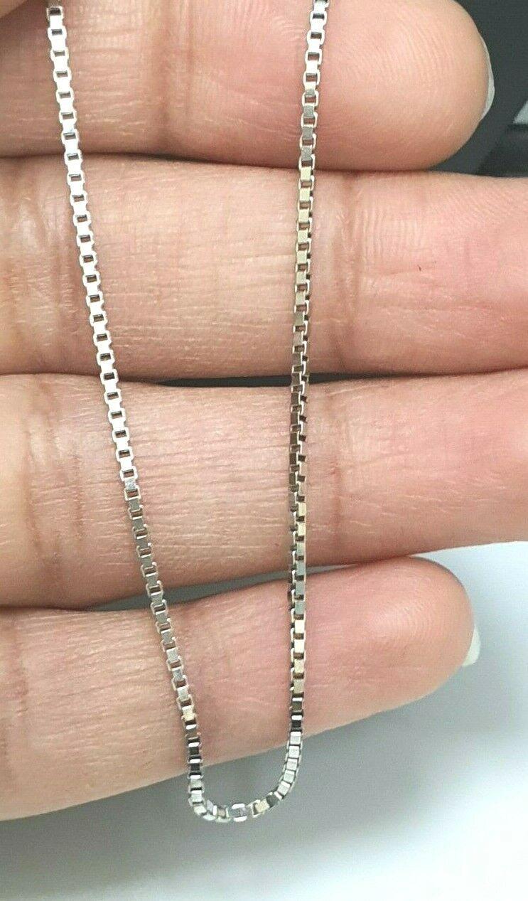 14ct White  Gold Box chain/necklace Italian made 18inches