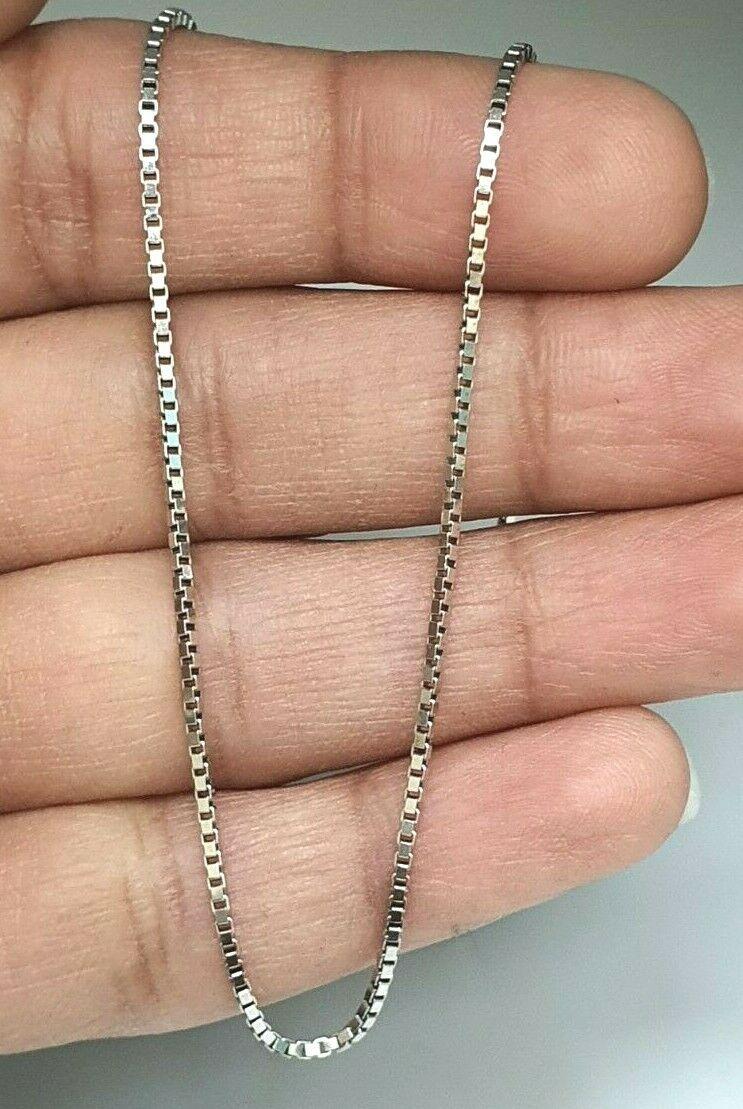 14ct White  Gold Box chain/necklace Italian made 18inches