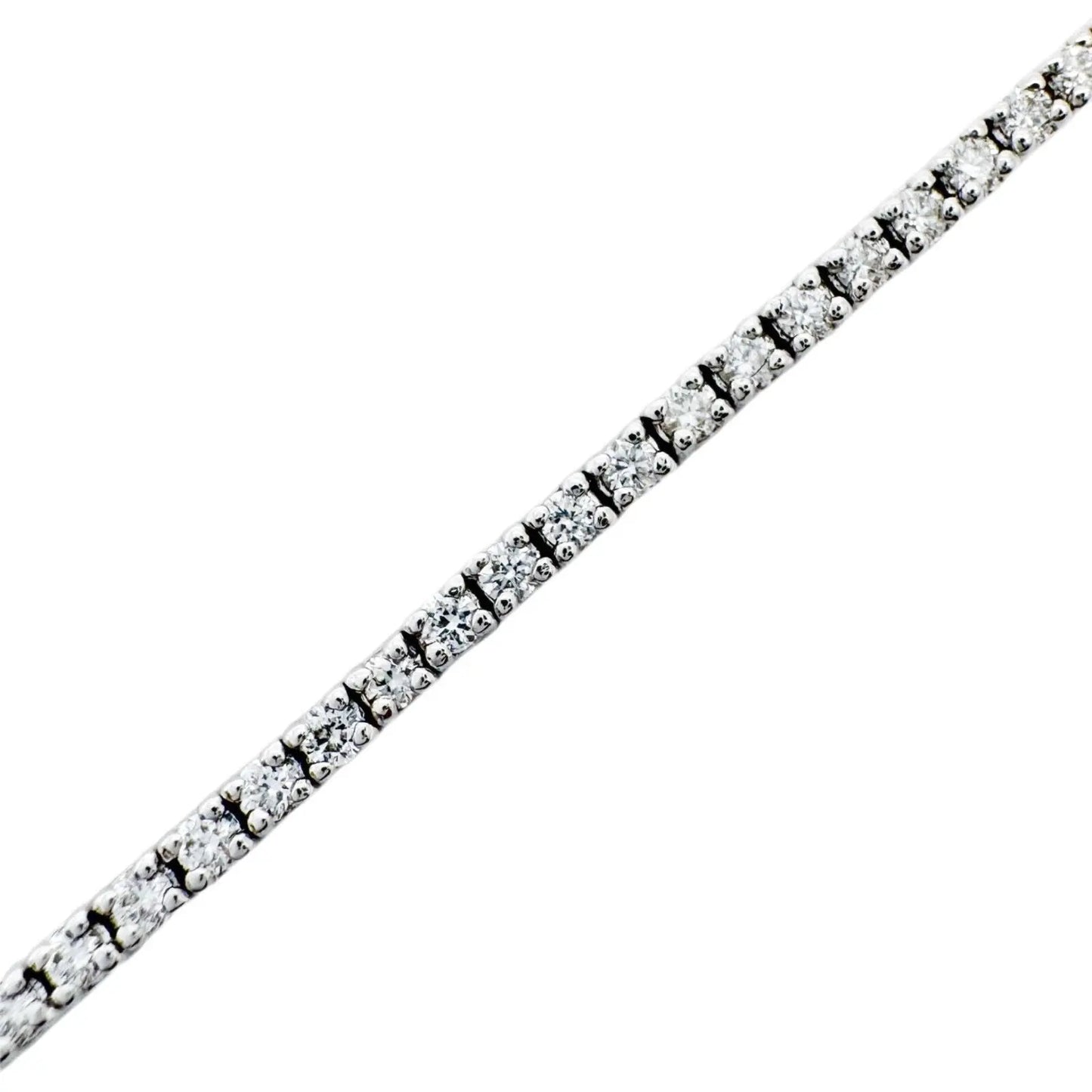 14ct White Gold Diamond Tennis Bracelet 4 Claw 0.91ct  Diamond Bracelets