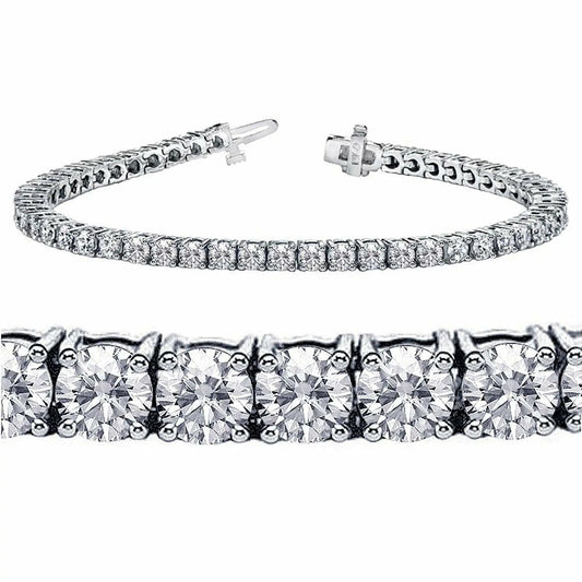 14ct White Gold Diamond Tennis Bracelet 4-Claw 5.30cts  Diamond Bracelets