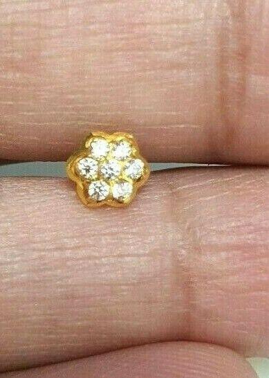 22ct Yellow Gold Cluster Cubic Zirconia Nose Stud