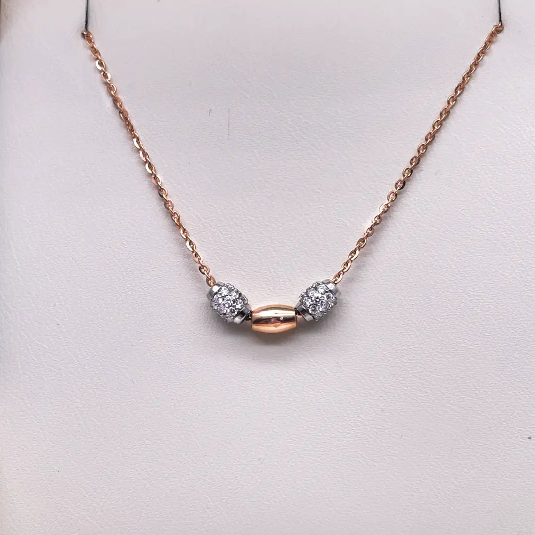 18Carat Rose Gold Diamond Fancy Chain Necklace 0.38 Carats  H/SI 18'' inches 
