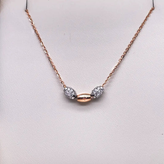 18Carat Rose Gold Diamond Fancy Chain Necklace 0.38 Carats  H/SI 18'' inches 
