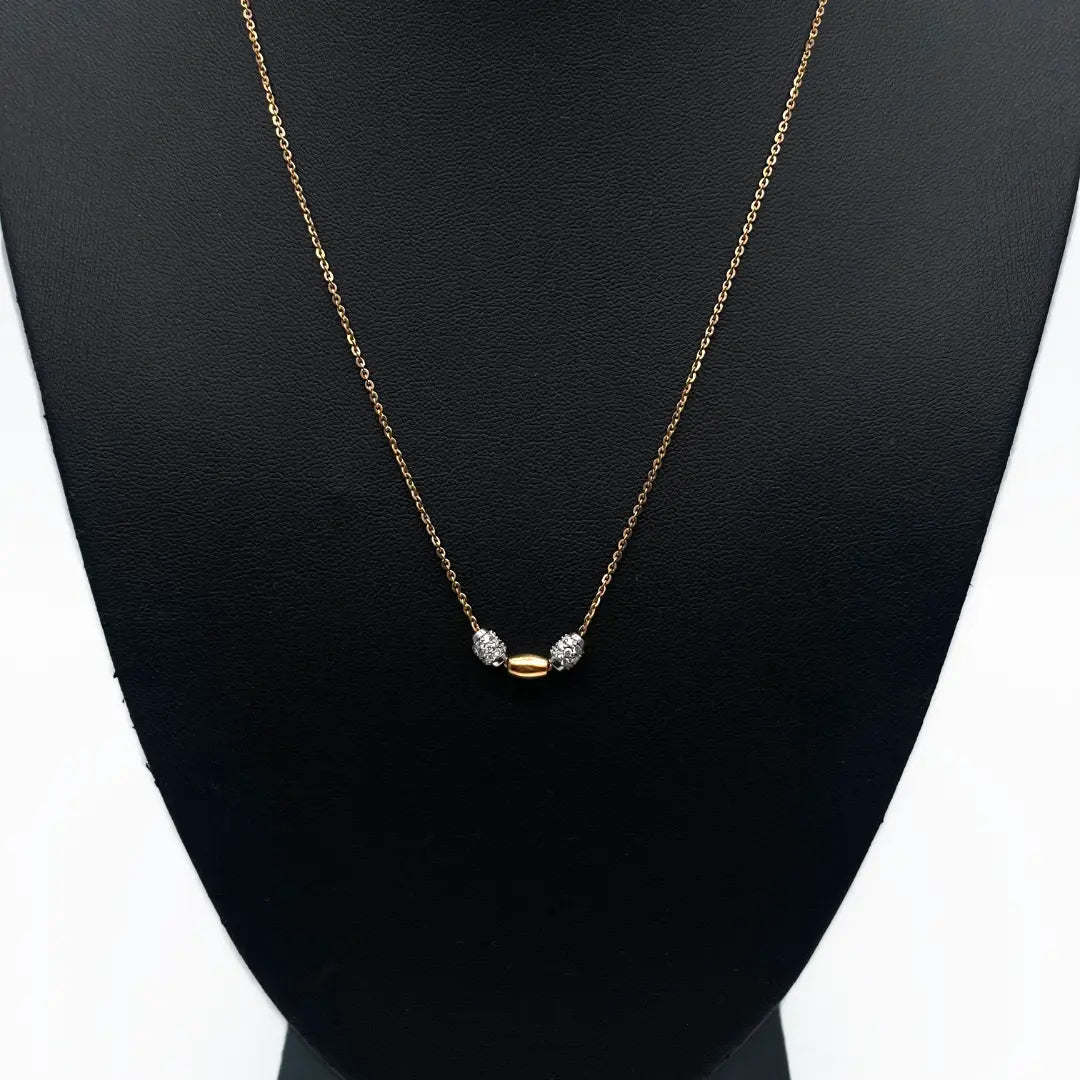 18Carat Rose Gold Diamond Fancy Chain Necklace 0.38 Carats  H/SI 18'' inches 